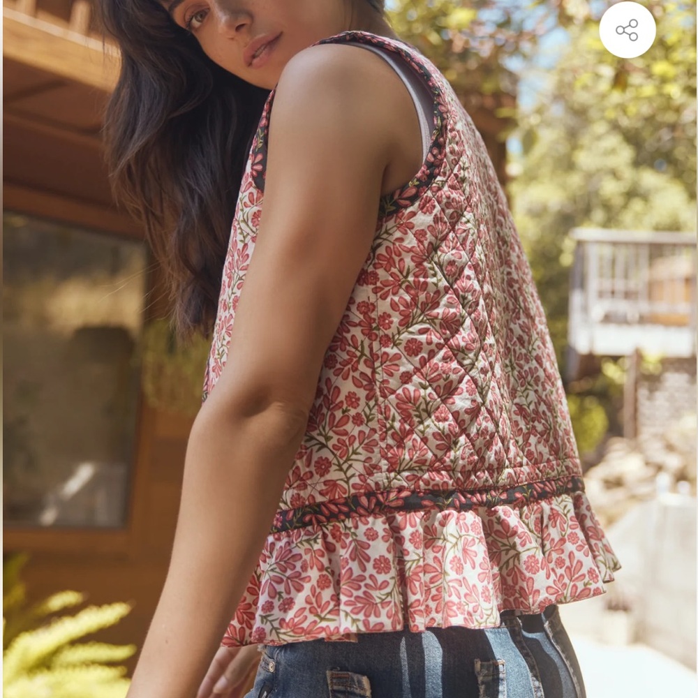 Shop EDDY ANNE QUILTED REVERSIBLE RUFFLED VEST
